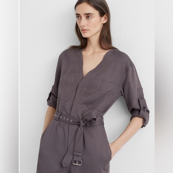 Club Monaco Gray Utility Belted Jumpsuit - Picture 1 of 9